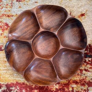 LAST CHANCE🔥 Vintage Lazy Susan Monkeypod Wood Hong Kong